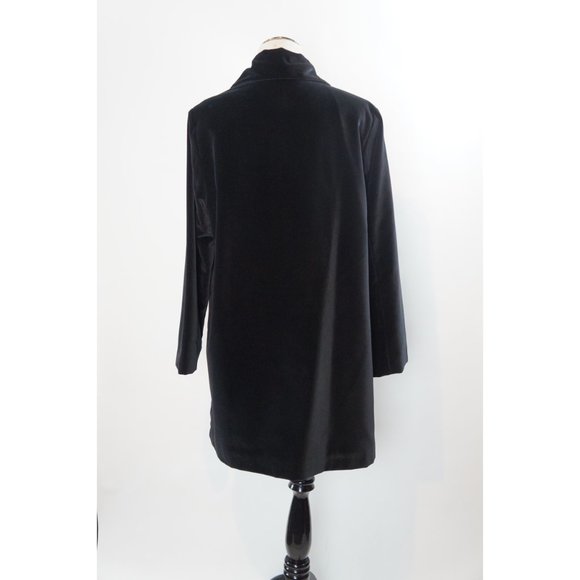 Vintage Velvet Coat, Winter Swing Coat, Knee Length Parka, Black, Bernardo - Picture 5 of 7